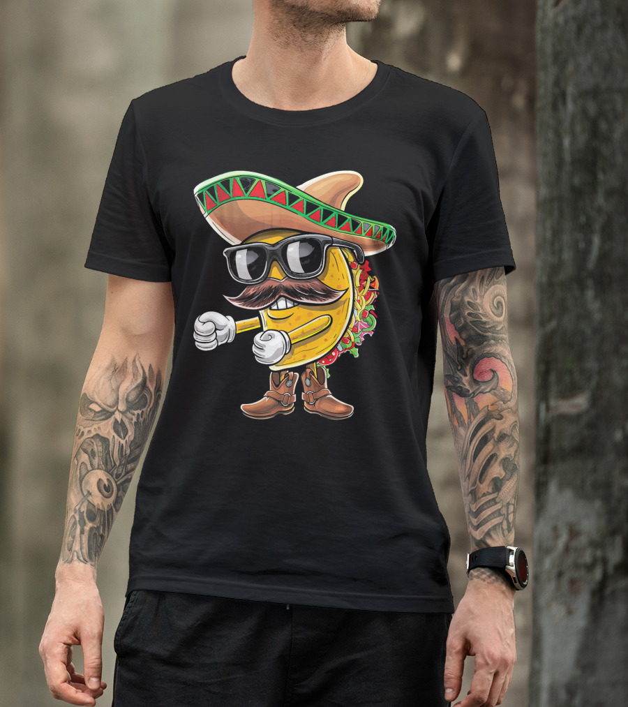 Flossing Cinco De Mayo Taco Sombrero Costume T-Shirt
