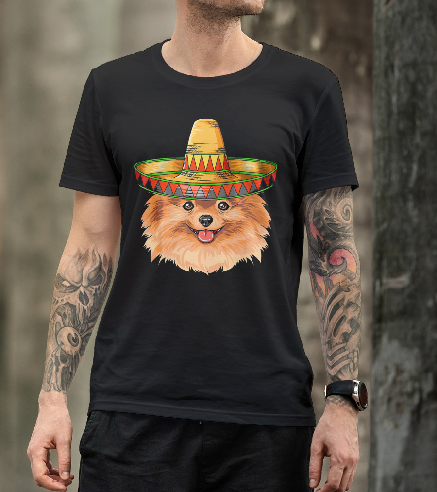Pomeranian Cinco De Mayo Mexican Sombrero T-Shirt