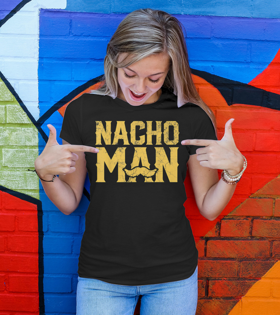 NACHO MAN Funny Cinco De Mayo Comic Style Mustache T-Shirt