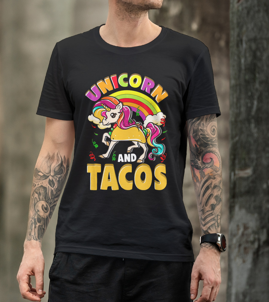 Unicorn And Tacos Rainbow T-Shirt