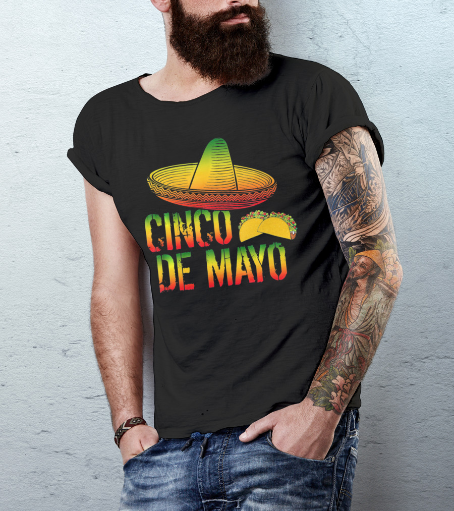 Cinco De Mayo Mexican Pride Sombrero Tacos T-Shirt