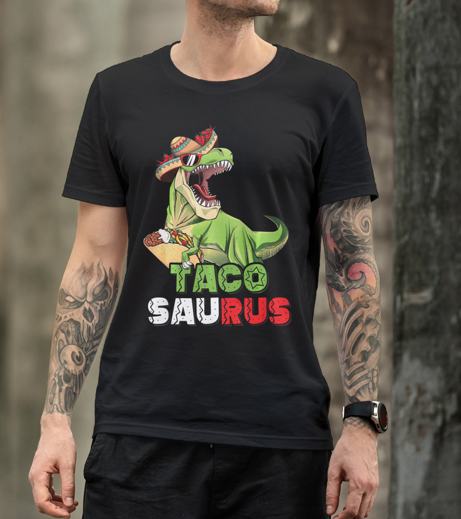 Tacosaurus Mexican Rex Cinco De Mayo Dinosaur Fiesta T-Shirt