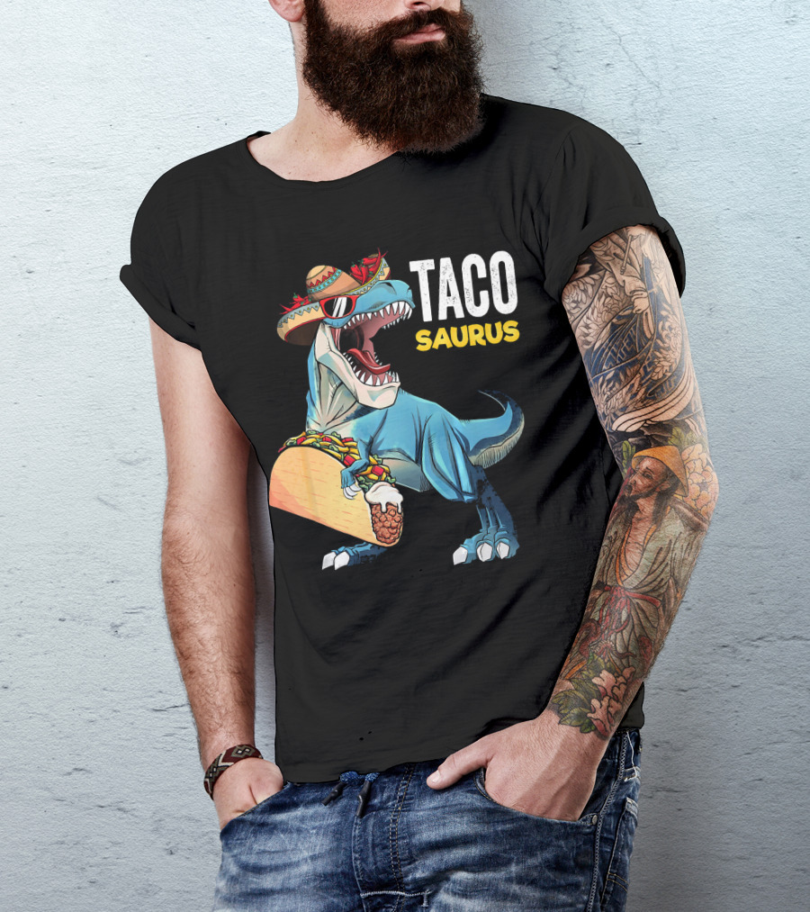 Taco Tuesday Cinco De Tacosaurus Dinosaur Sombrero T-Shirt