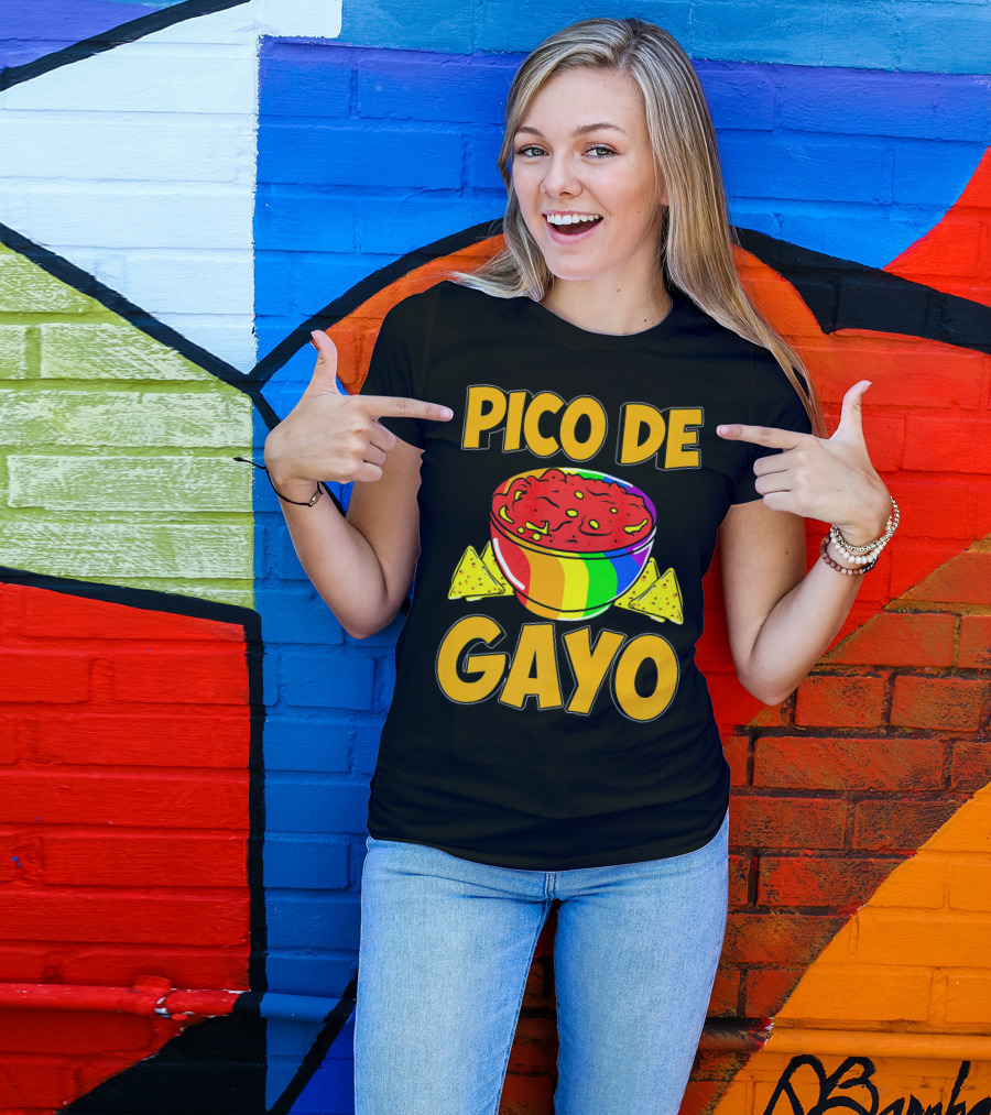 Pico De Gayo Cinco De Mayo Rainbow Salsa Bowl And Tortilla Chips T-Shirt