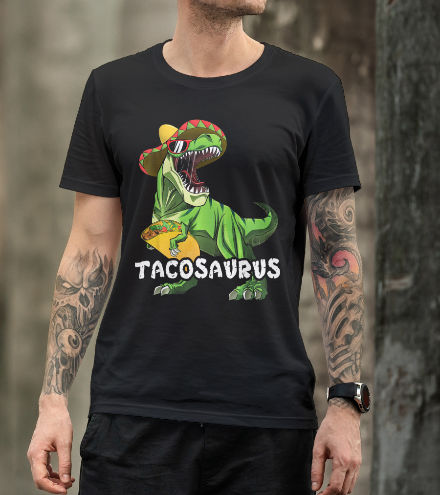 Tacosaurus Cinco De Mayo Rex Tac Dinosaur Sombrero Taco T-Shirt