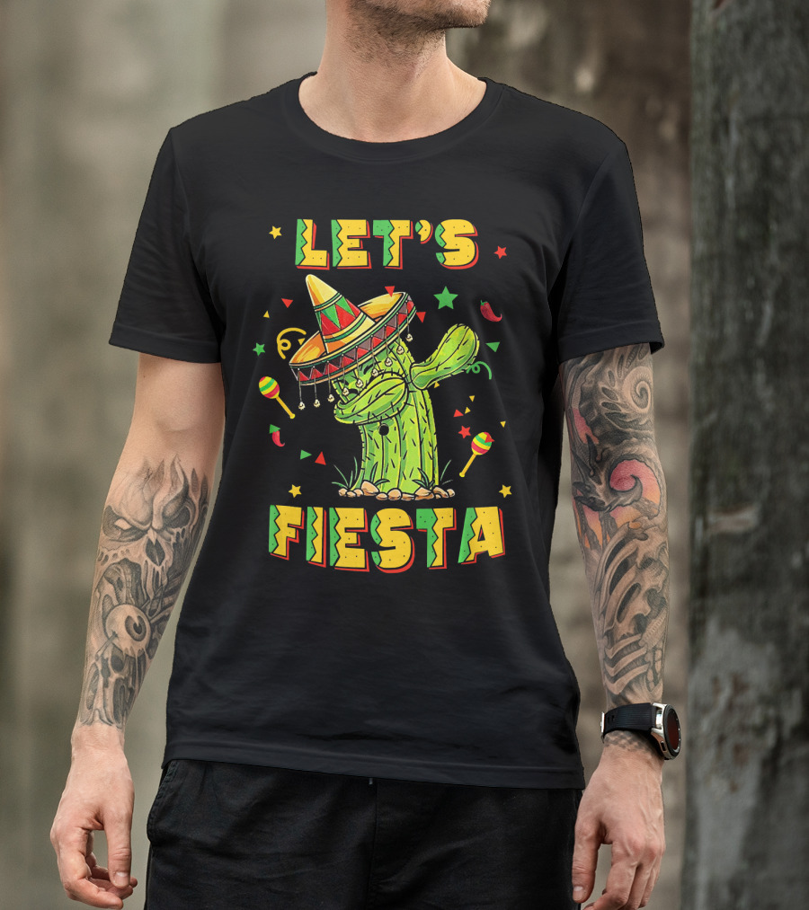 Let's Fiesta Dabbing Cactus Cinco De Mayo T-Shirt