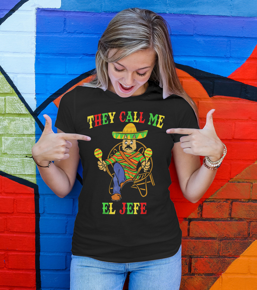 They Call Me El Jefe Yorkshire Terrier Cinco De Mayo T-Shirt