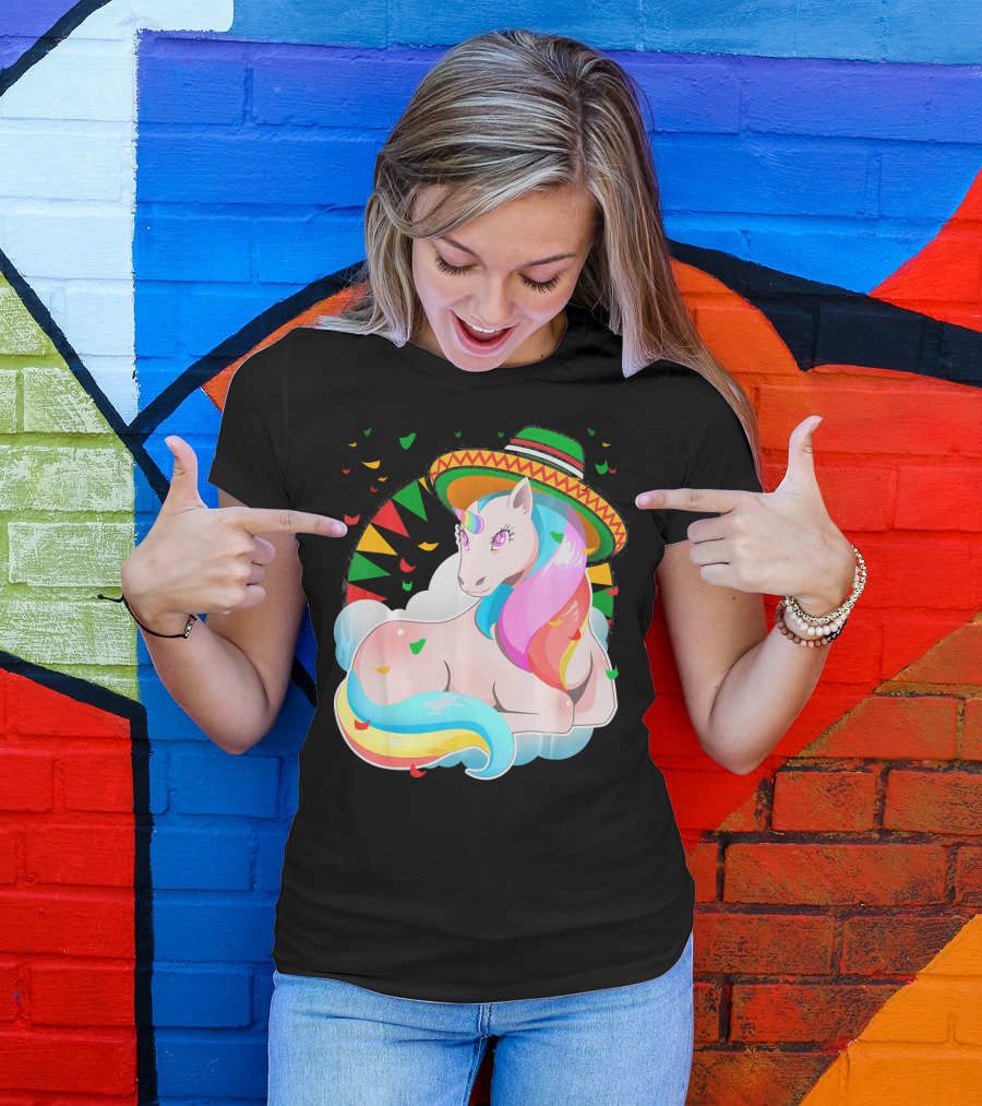 Cinco De Mayo Magical Unicorn Sombrero T-Shirt