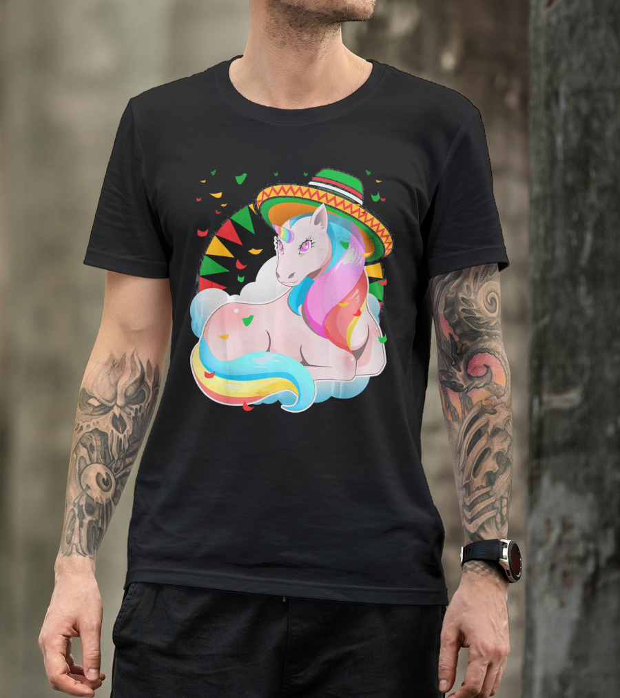 Cinco De Mayo Magical Unicorn Sombrero T-Shirt