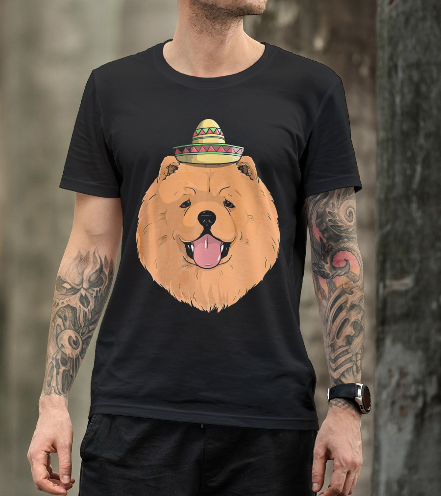 Chow Chow Dog Sombrero Fiesta Cinco De Mayo T-Shirt