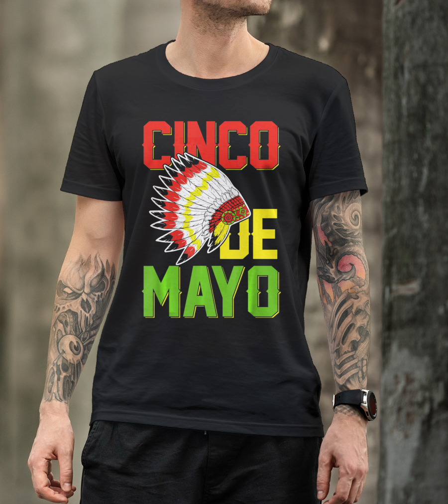 CINCO DE MAYO Native American Headdress T-Shirt