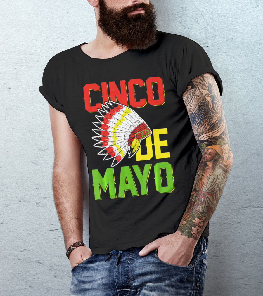 CINCO DE MAYO Native American Headdress T-Shirt
