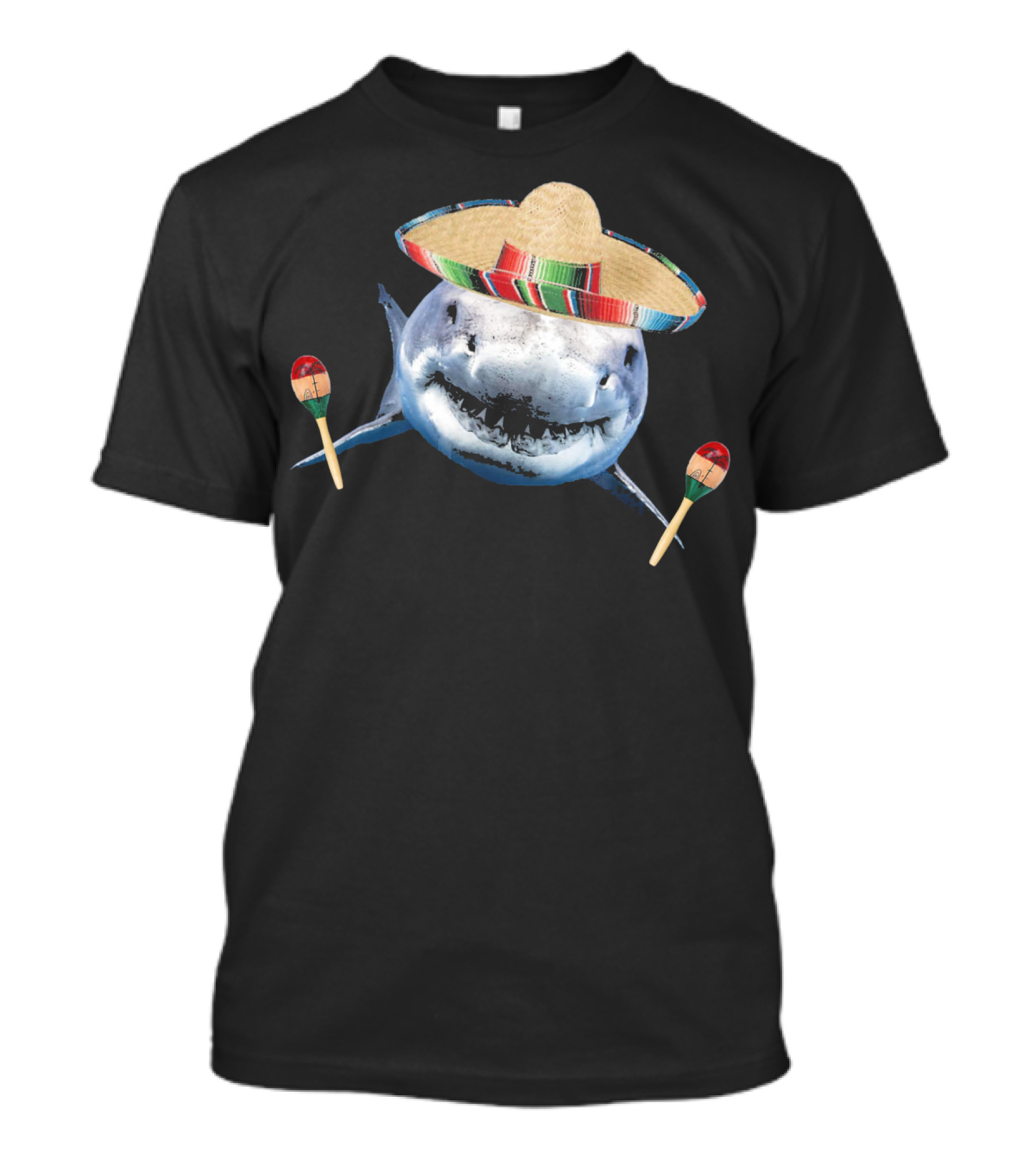 Cinco De Mayo Shark With Sombrero And Maracas T-Shirt