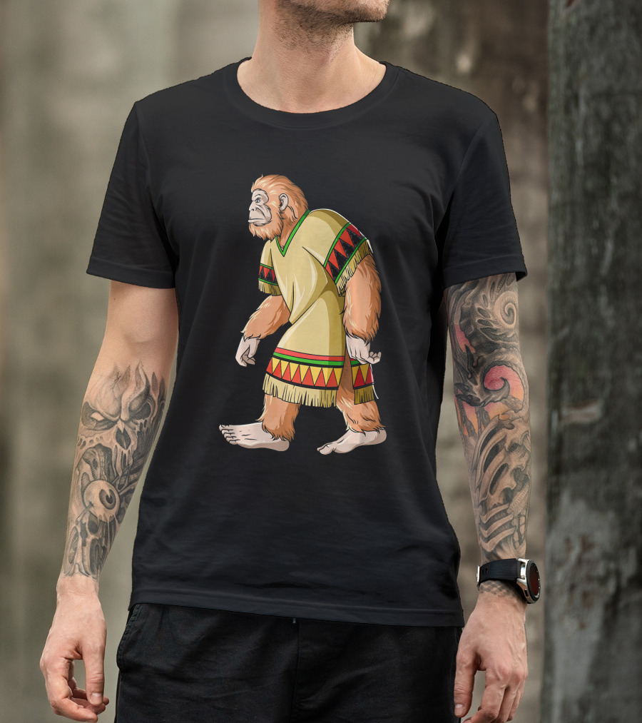 Bigfoot Sasquatch In Mexican Poncho Cultural Attire T-Shirt