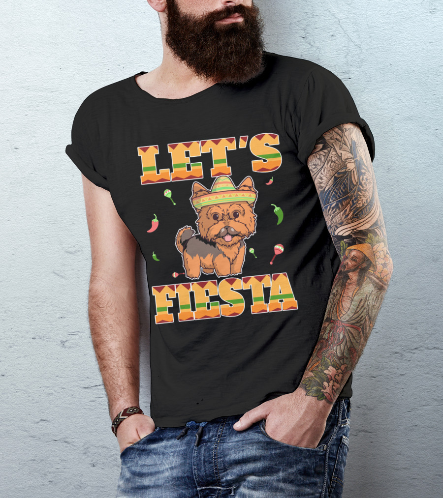 Let's Fiesta Yorkie Dog Cinco De Mayo T-Shirt