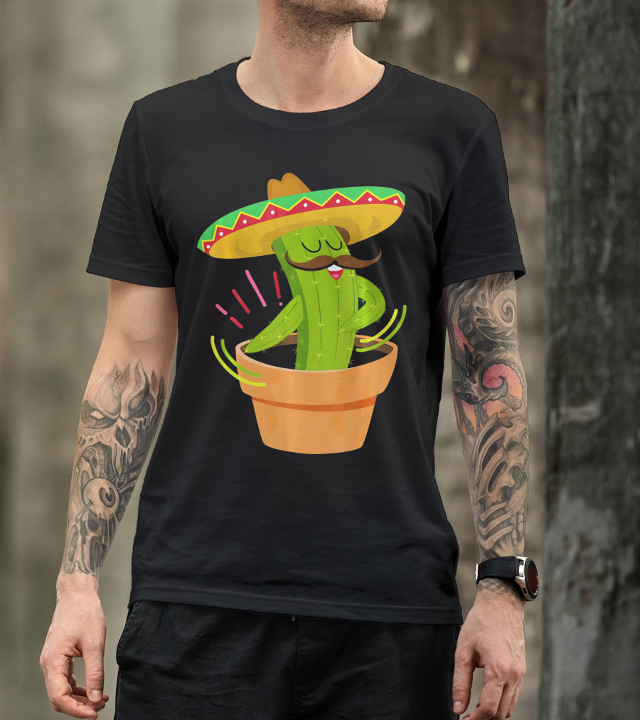 Flossing Cactus Sombrero Dance Cinco De Mayo T-Shirt
