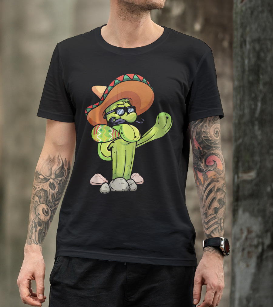 Sombrero Cactus Dabbing Dance Cinco De Mayo T-Shirt