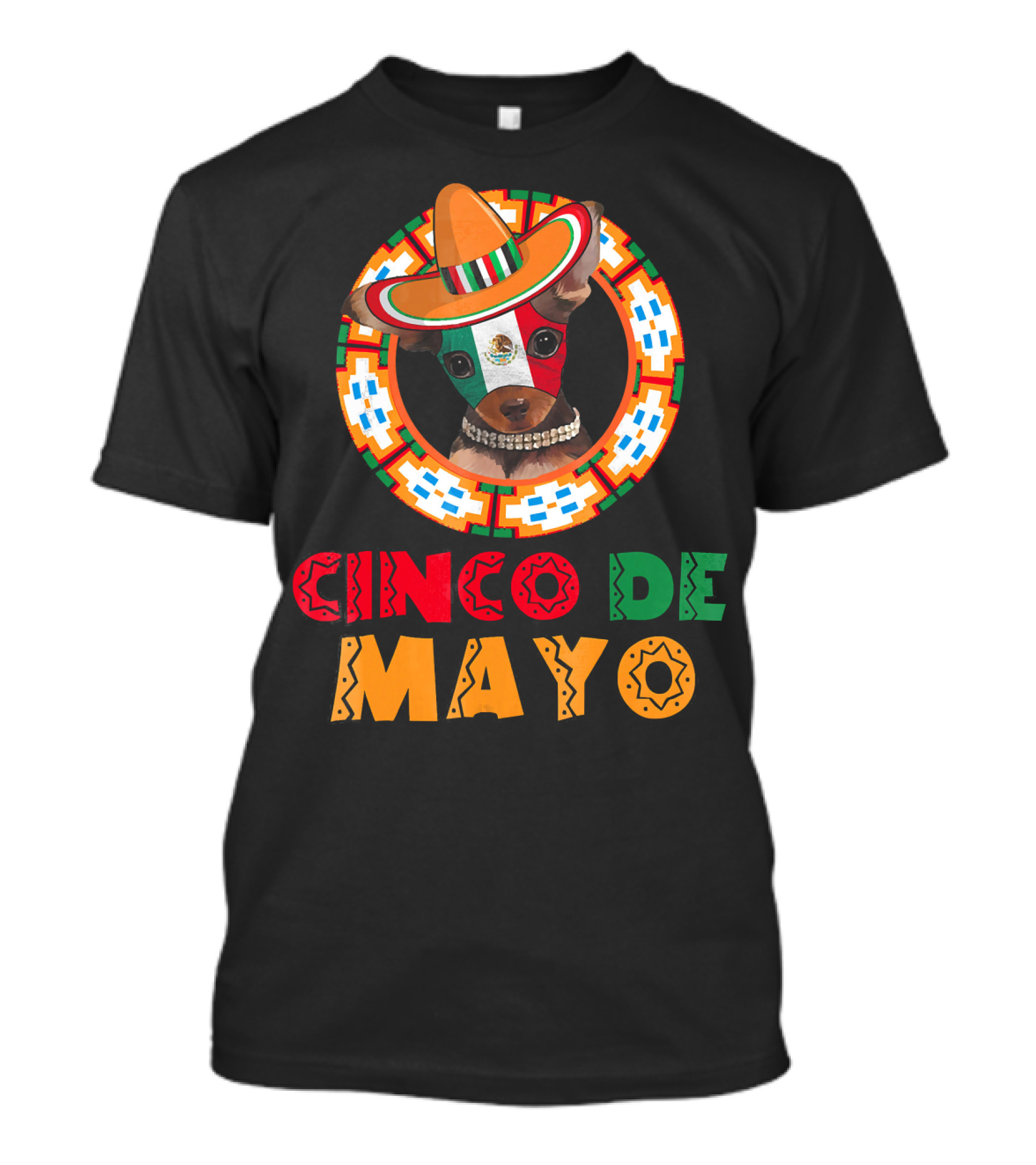 Cinco De Mayo Dog Chihuahua Mexican Sombrero T-Shirt