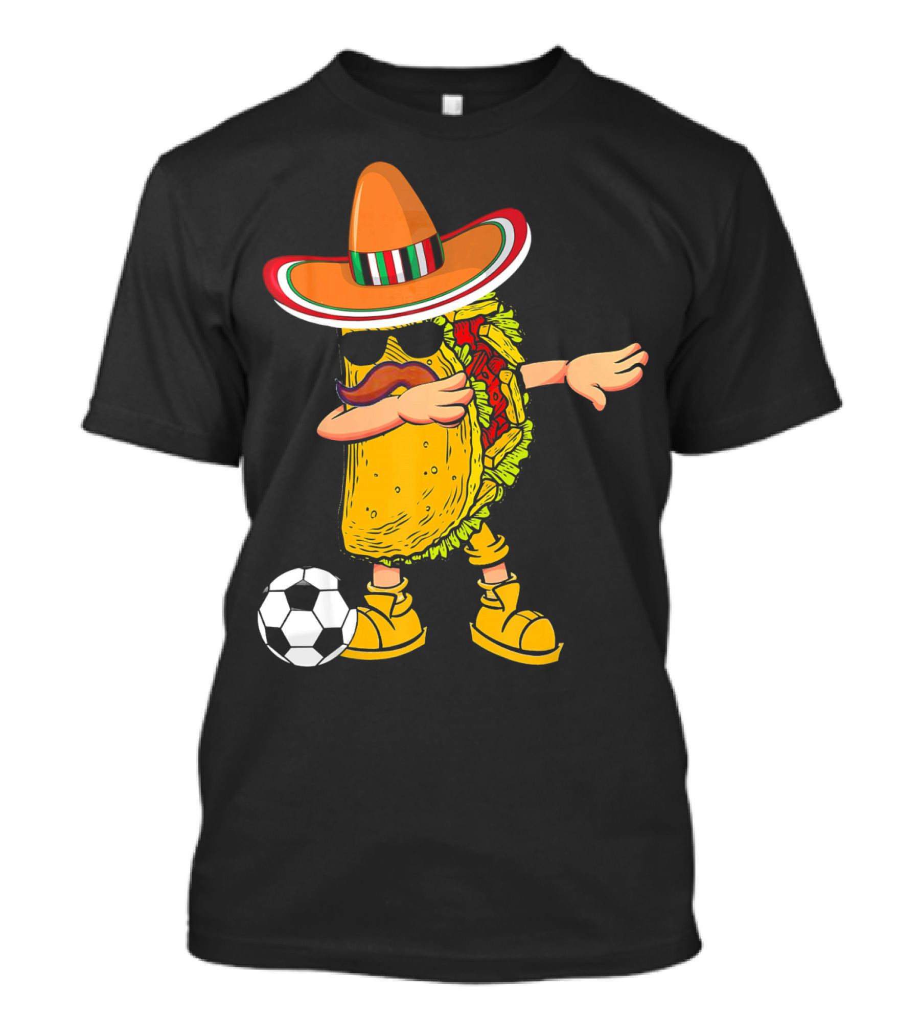 Dabbing Soccer Taco With Sombrero Cinco De Mayo Dab T-Shirt