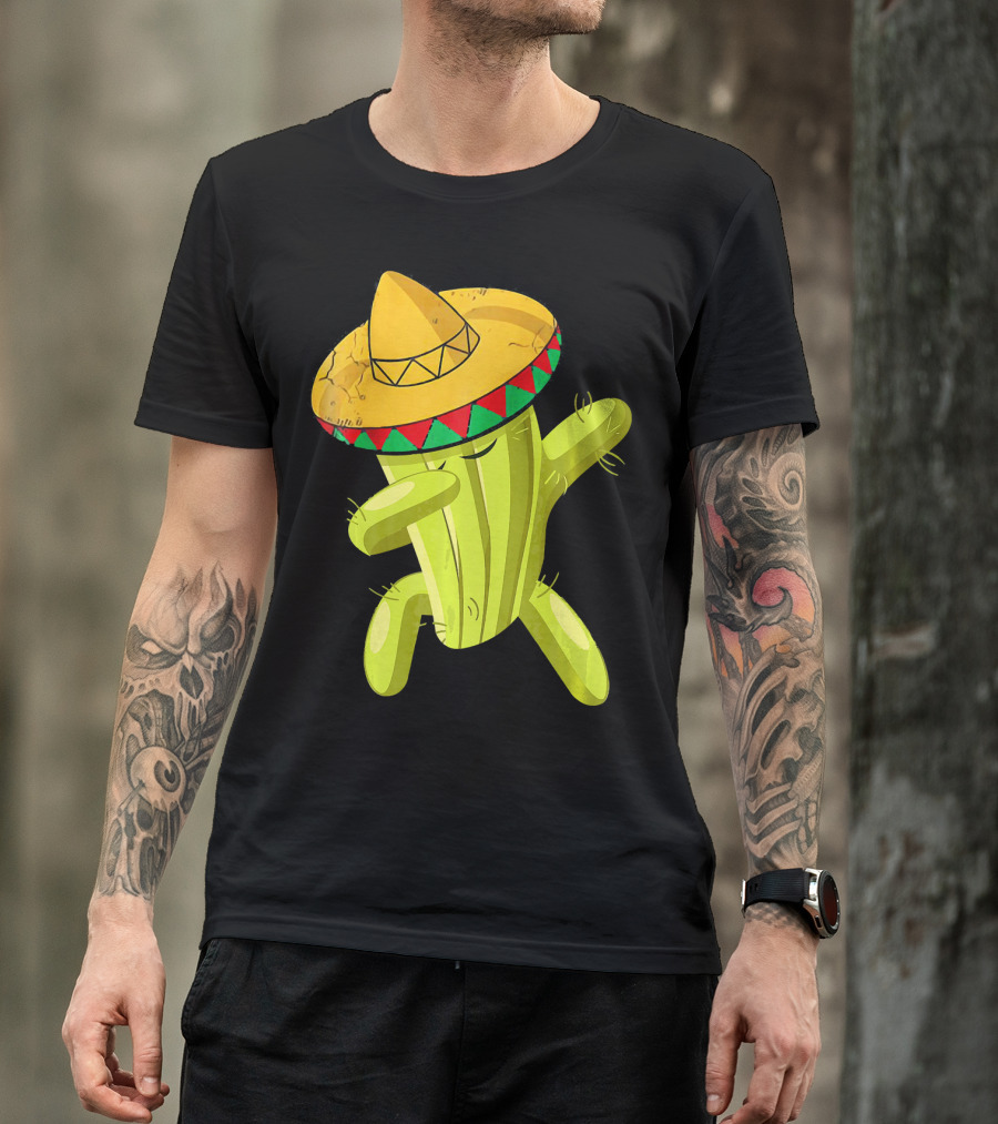 Dancing Cactus With Sombrero Funny Cinco De Mayo For Son T-Shirt