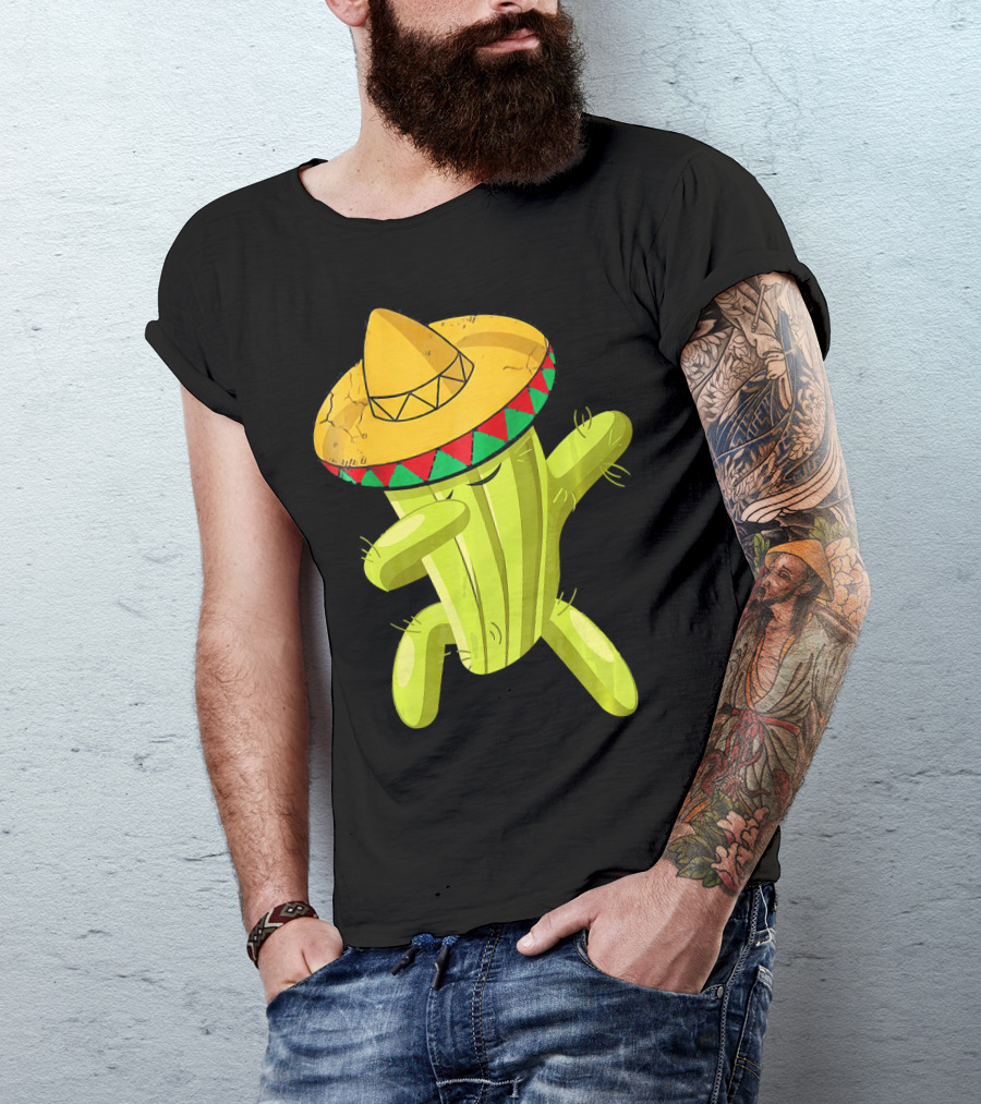 Dancing Cactus With Sombrero Funny Cinco De Mayo For Son T-Shirt