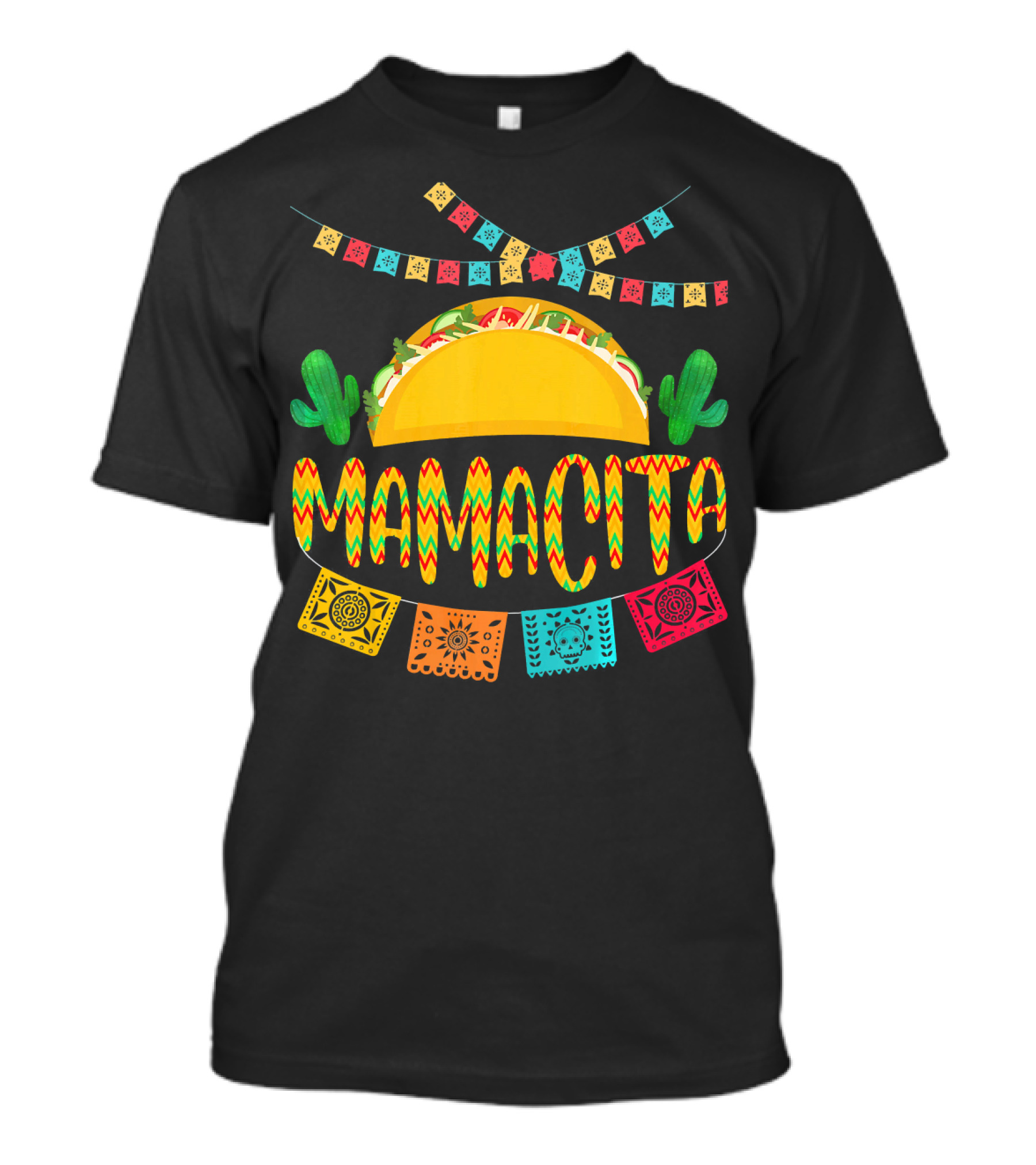 Mamacita Cactus Taco Mexican Fiesta Cinco De Mayo T-Shirt