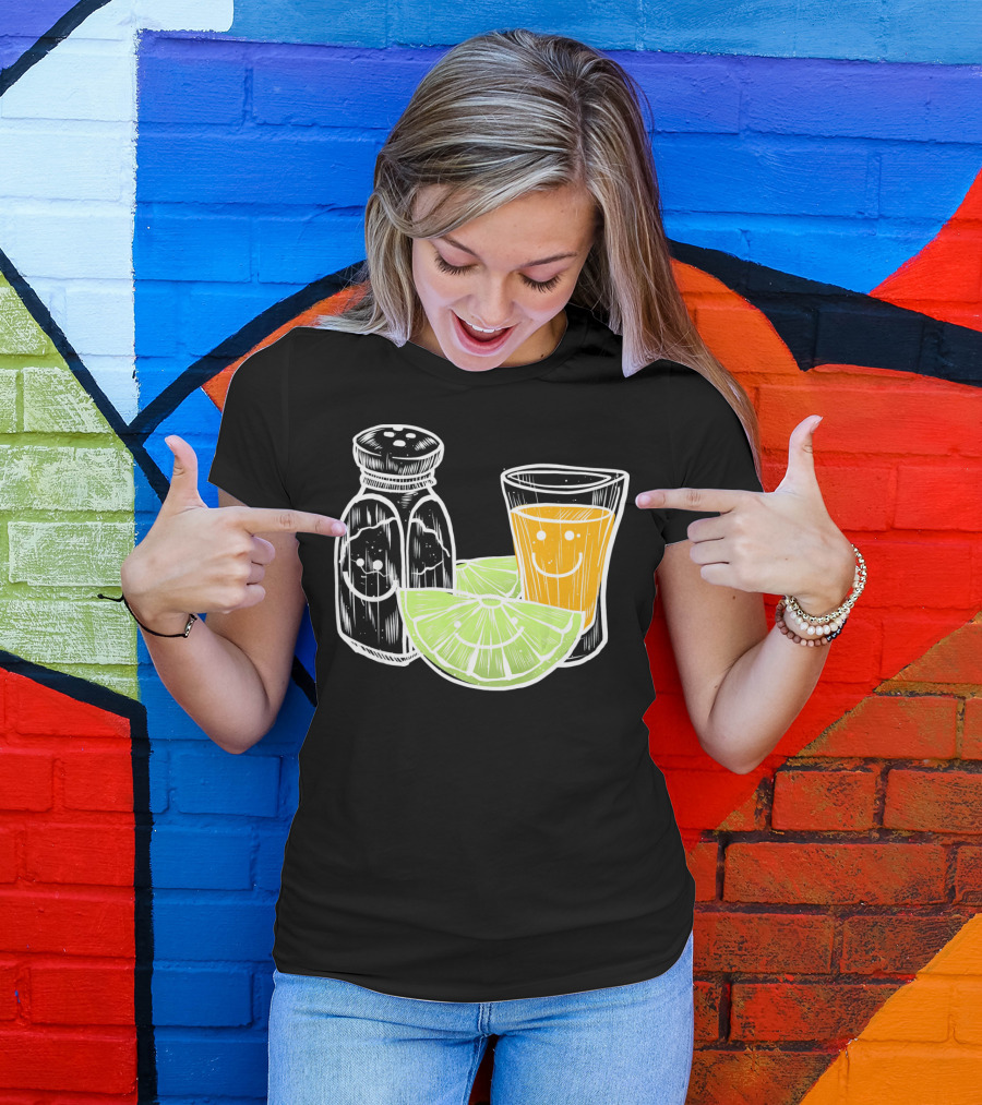 Cinco De Mayo Tequila Lime Salt Smiley Faces T-Shirt