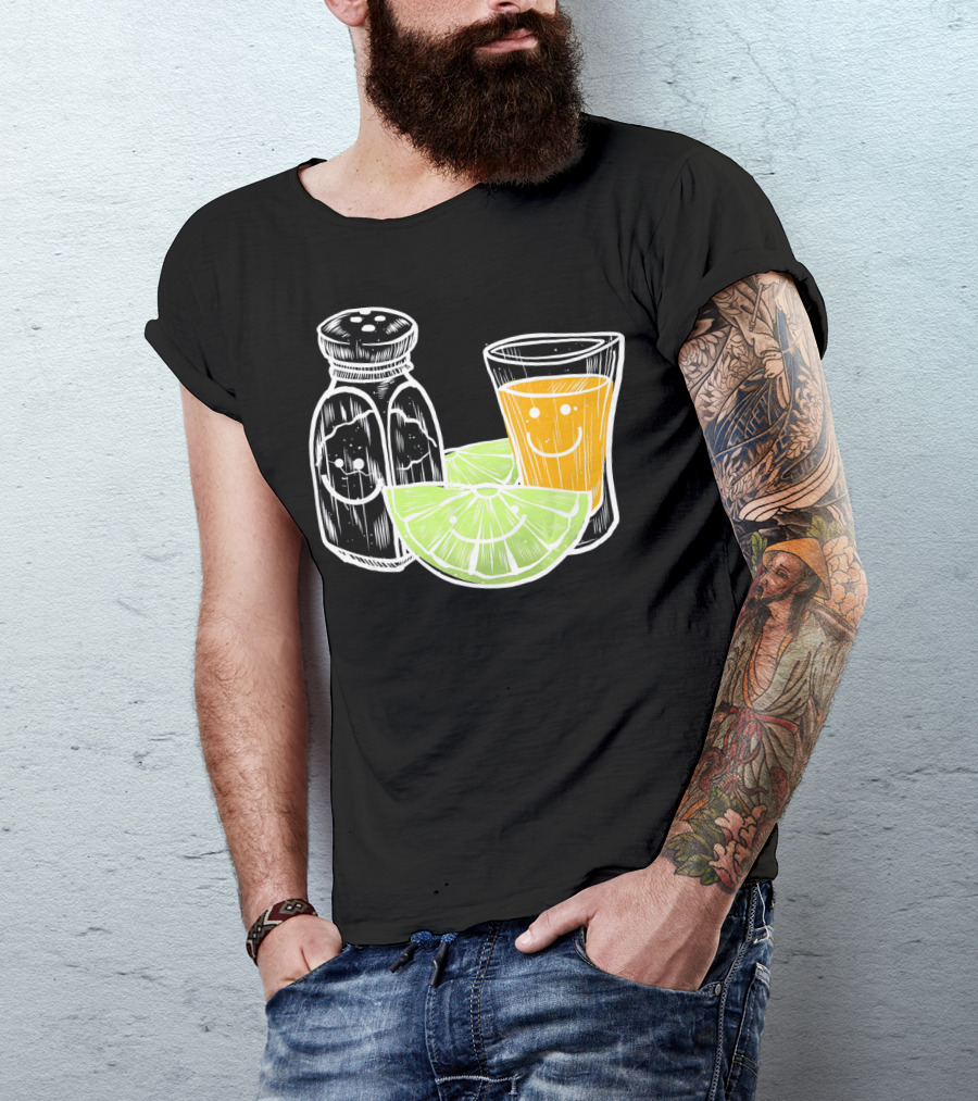 Cinco De Mayo Tequila Lime Salt Smiley Faces T-Shirt