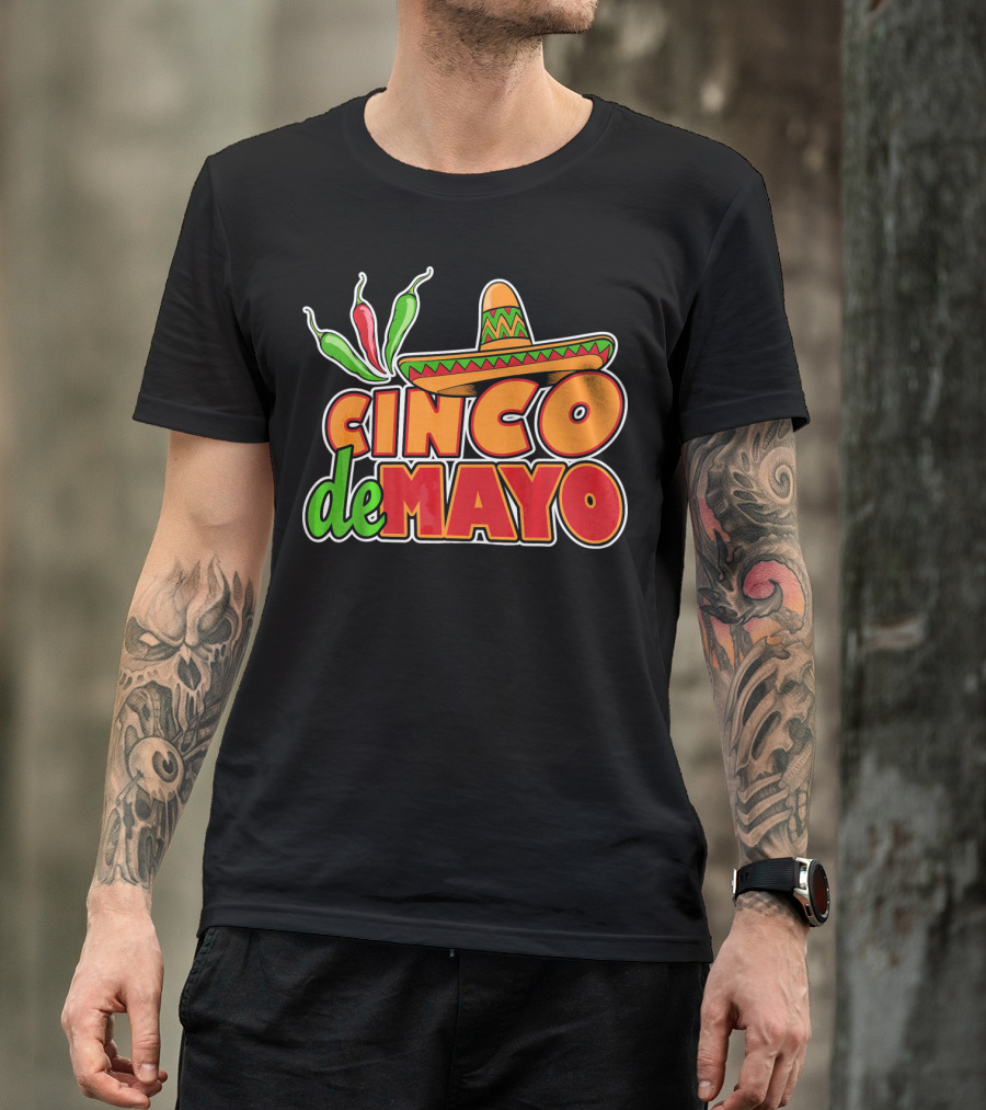 Cinco De Mayo Sombrero And Chilis T-Shirt
