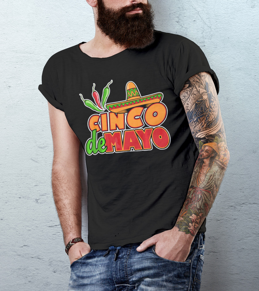 Cinco De Mayo Sombrero And Chilis T-Shirt