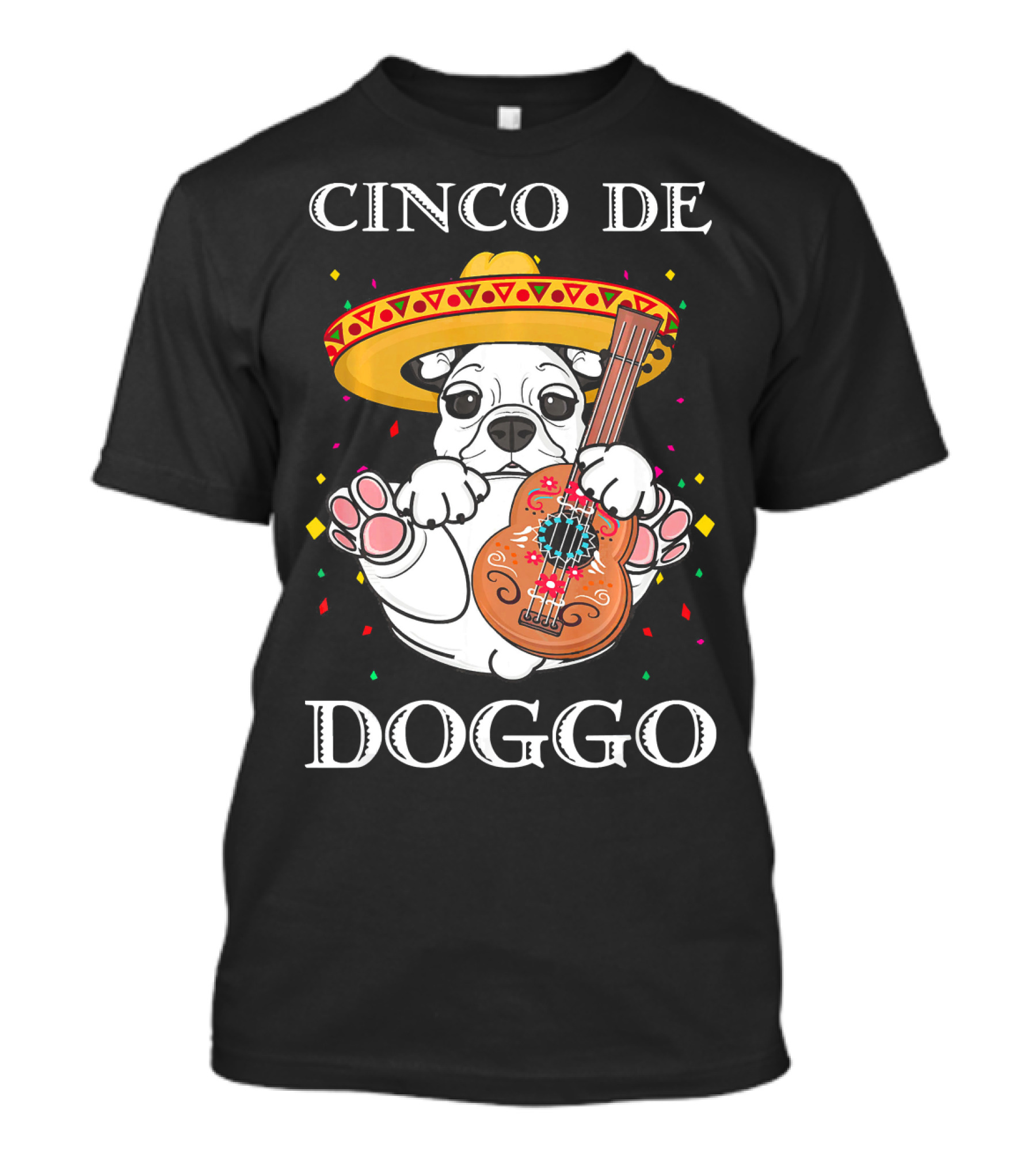 Cinco De Doggo Funny French Bulldog Guitar T-Shirt