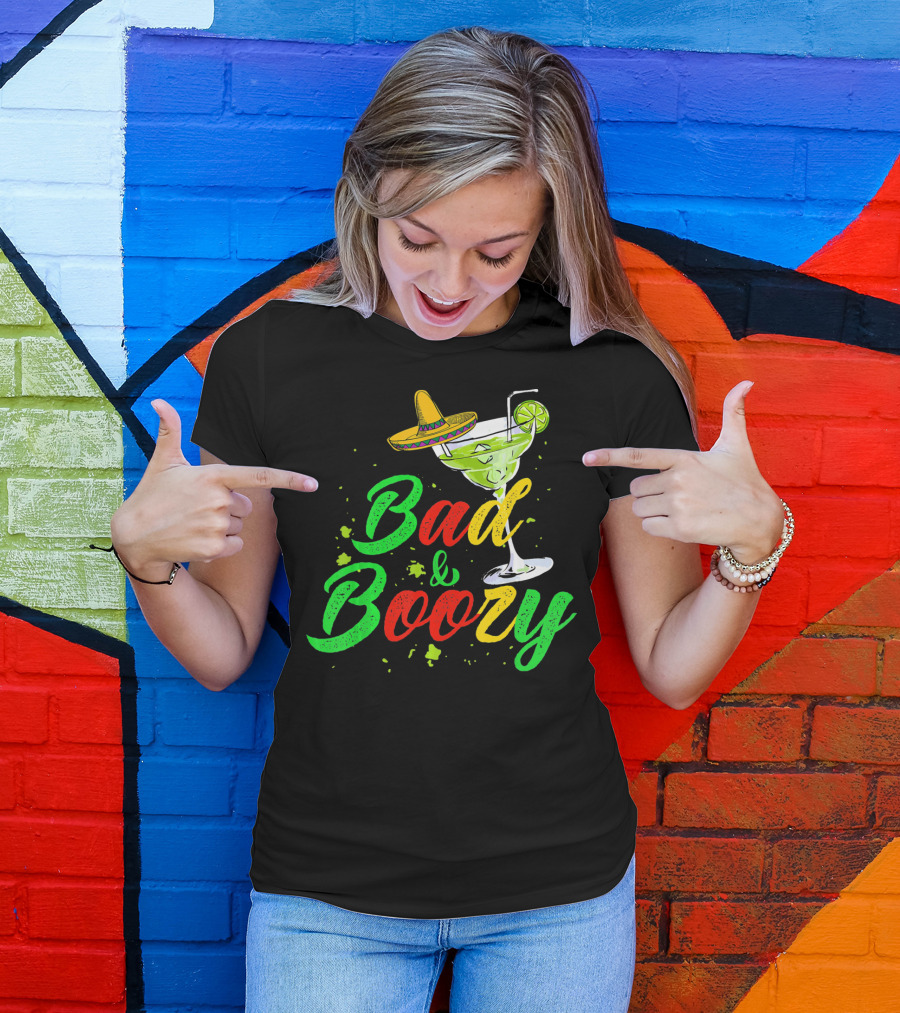 Cinco De Mayo Bad And Boozy Sombrero Margarita Lime Drink T-Shirt