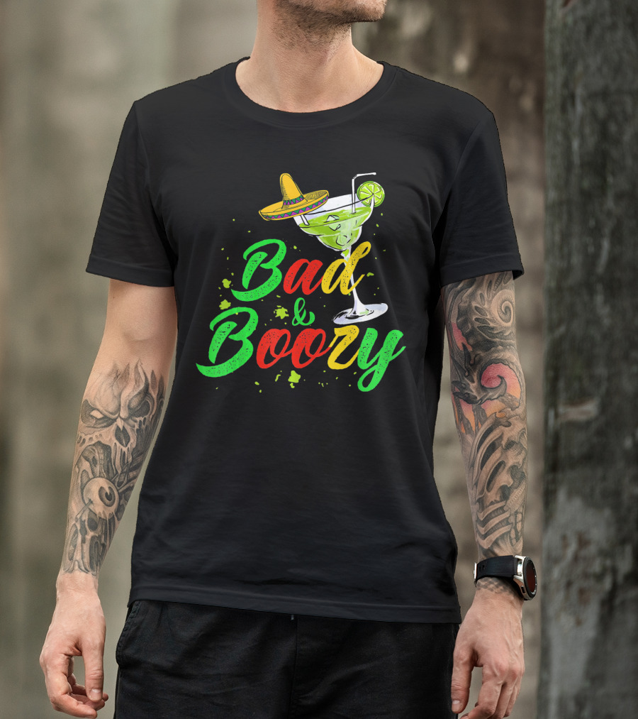 Cinco De Mayo Bad And Boozy Sombrero Margarita Lime Drink T-Shirt