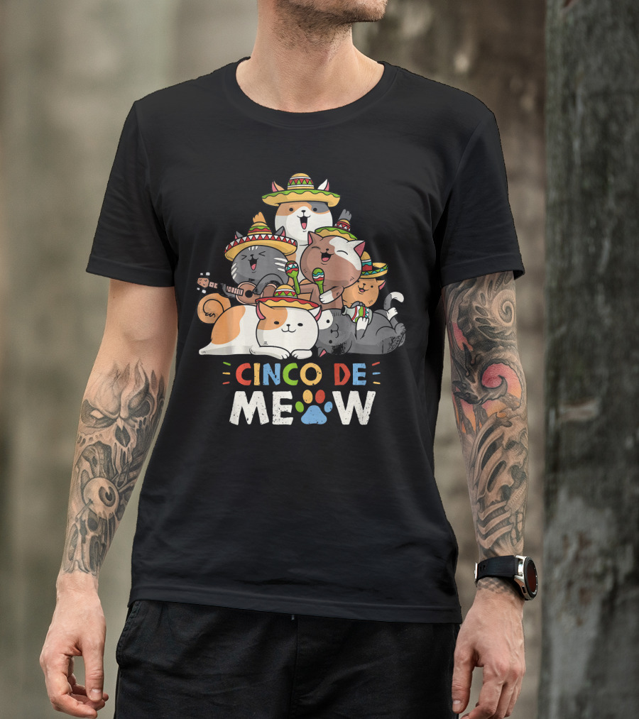 Cinco De Meow Cat Mariachi Lovers Fiesta T-Shirt