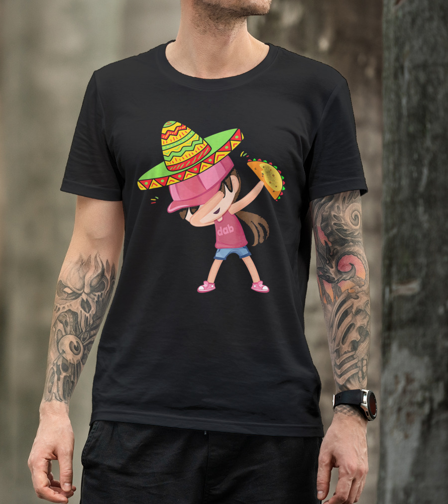 Funny Girl Dab Taco Sombrero Cinco De Mayo T-Shirt