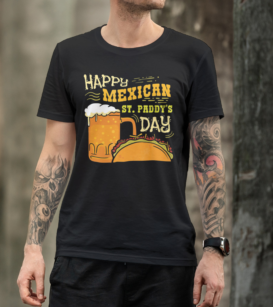 Happy Mexican St. Paddy's Day Beer Mug With Taco T-Shirt
