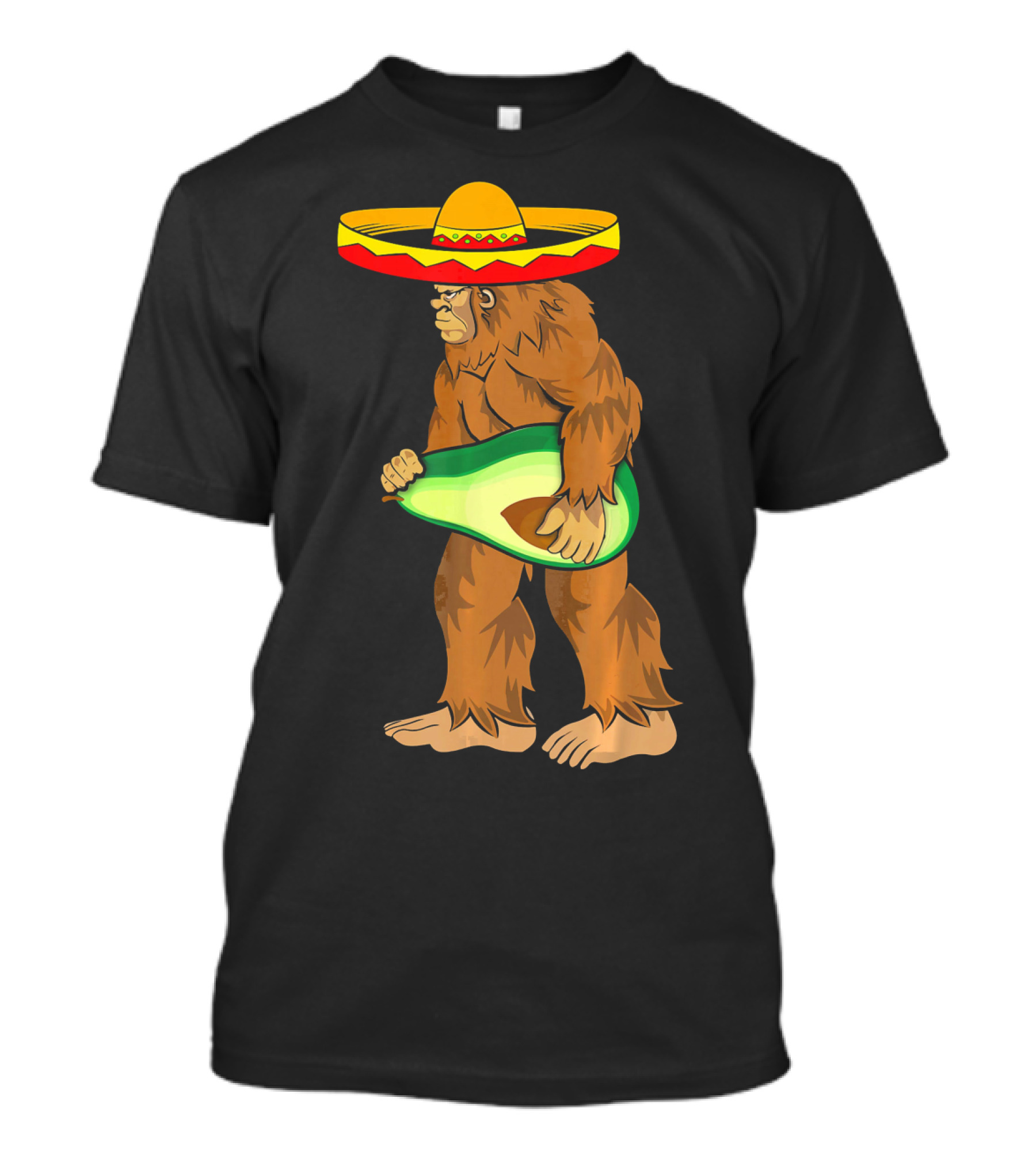 Bigfoot Sombrero Avocado Cinco De Mayo T-Shirt
