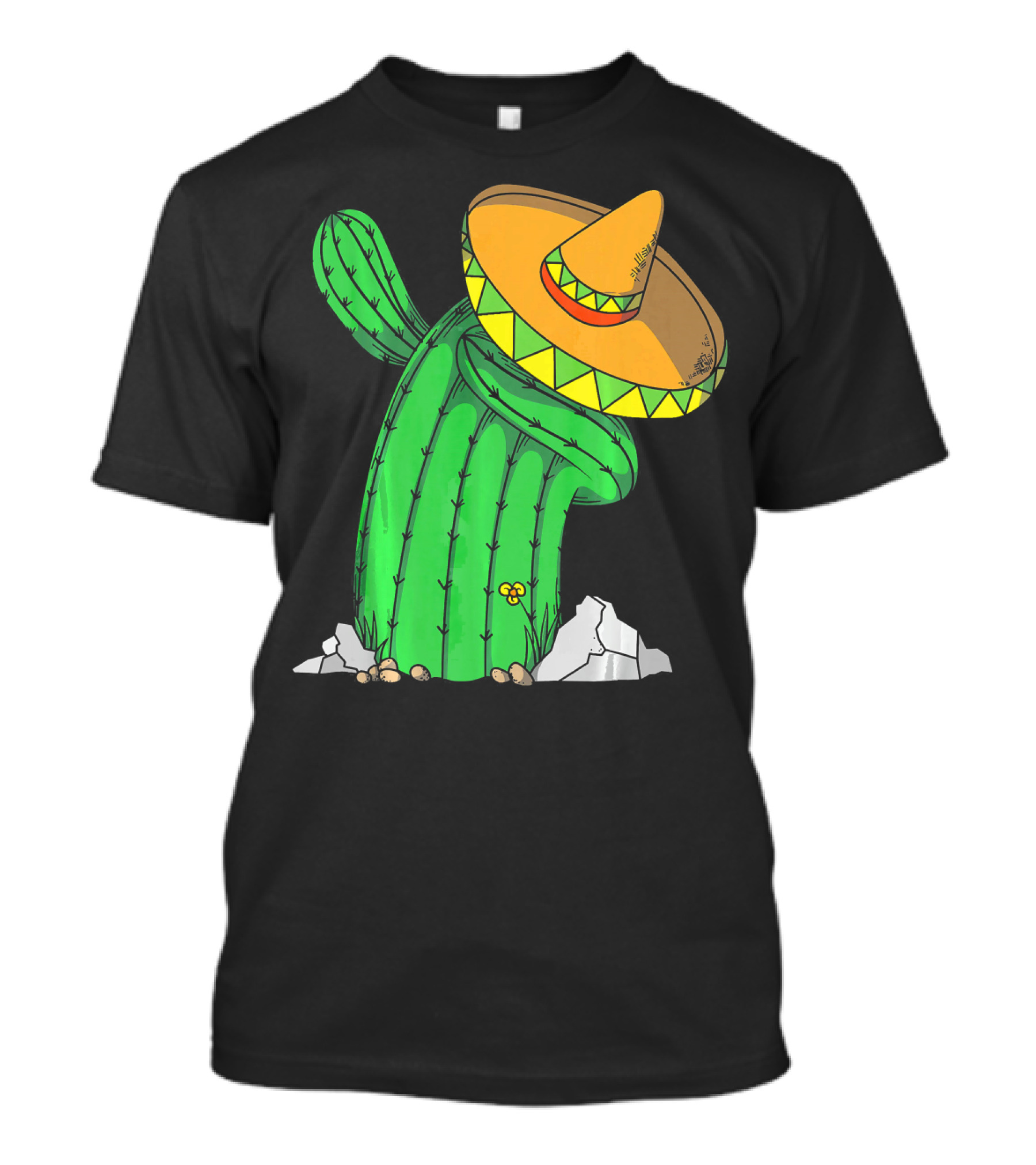 Cinco De Mayo Dabbing Cactus With Sombrero Fun T-Shirt