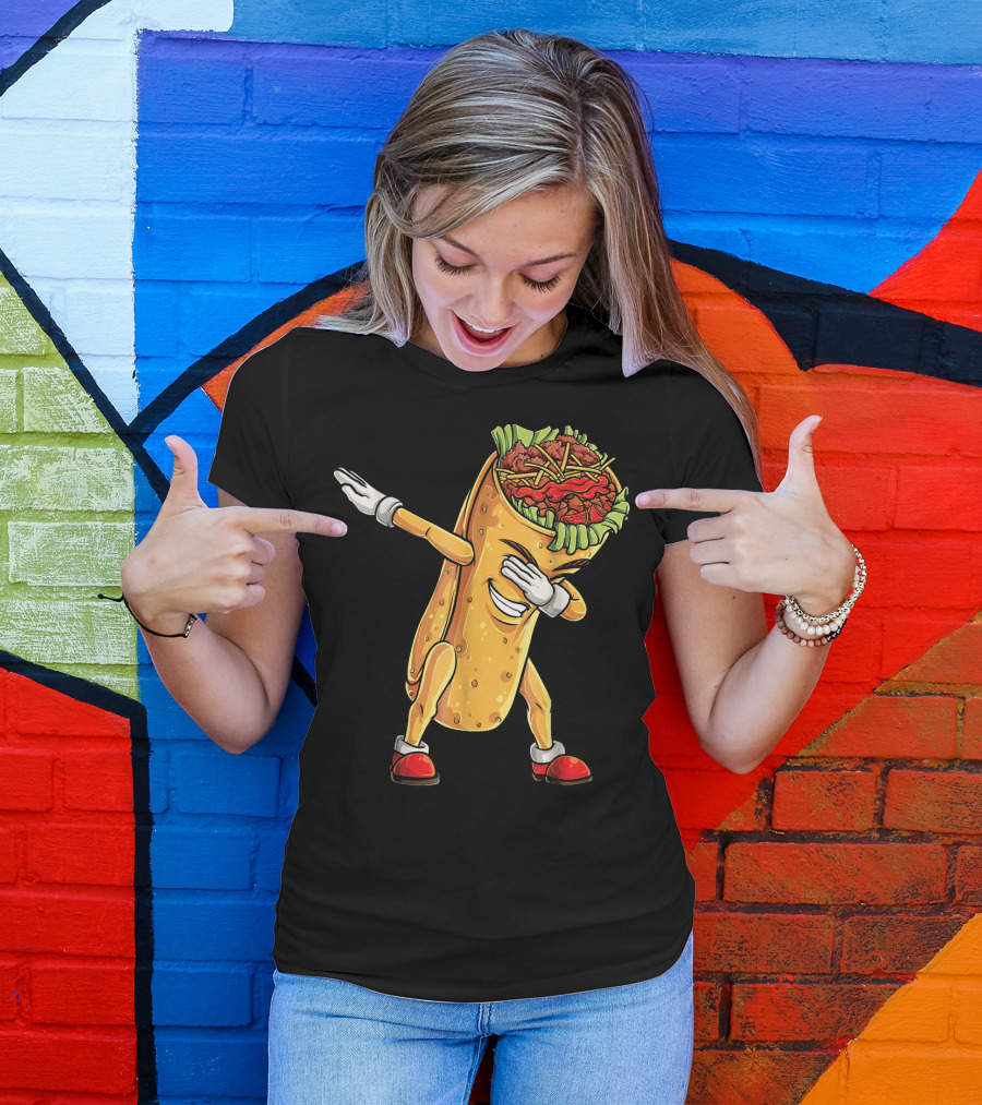 Cinco De Mayo Dabbing Burrito Character Fun T-Shirt