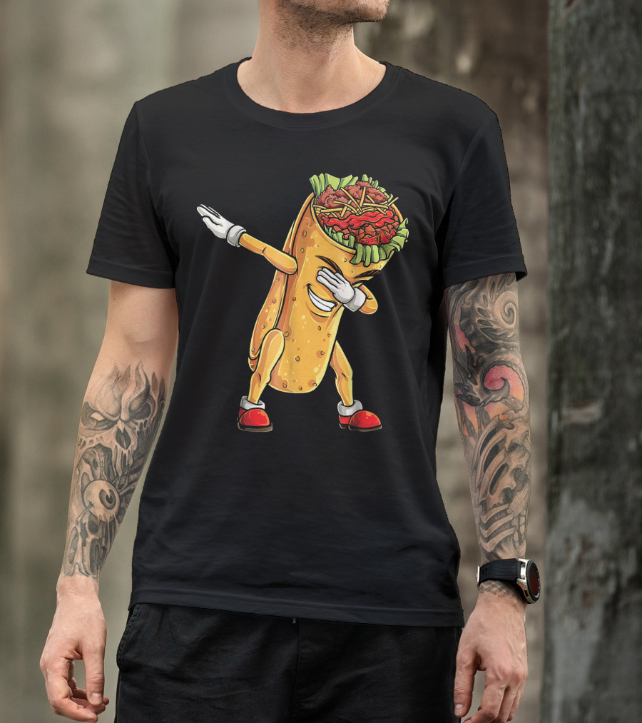 Cinco De Mayo Dabbing Burrito Character Fun T-Shirt