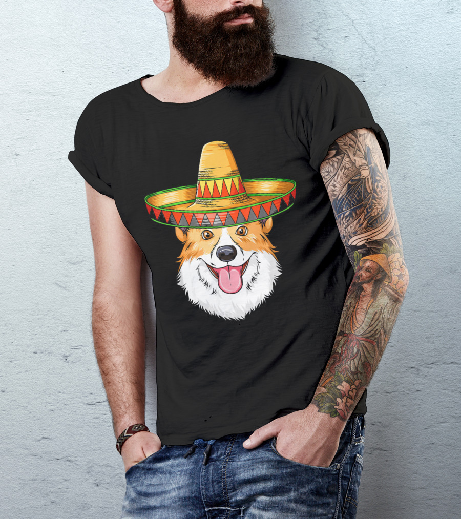 Corgi Cinco De Mayo Mexican Sombrero T-Shirt