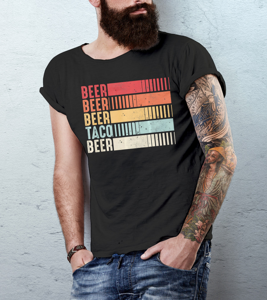 Beer Beer Beer Taco Beer Funny Mexican Cinco T-Shirt