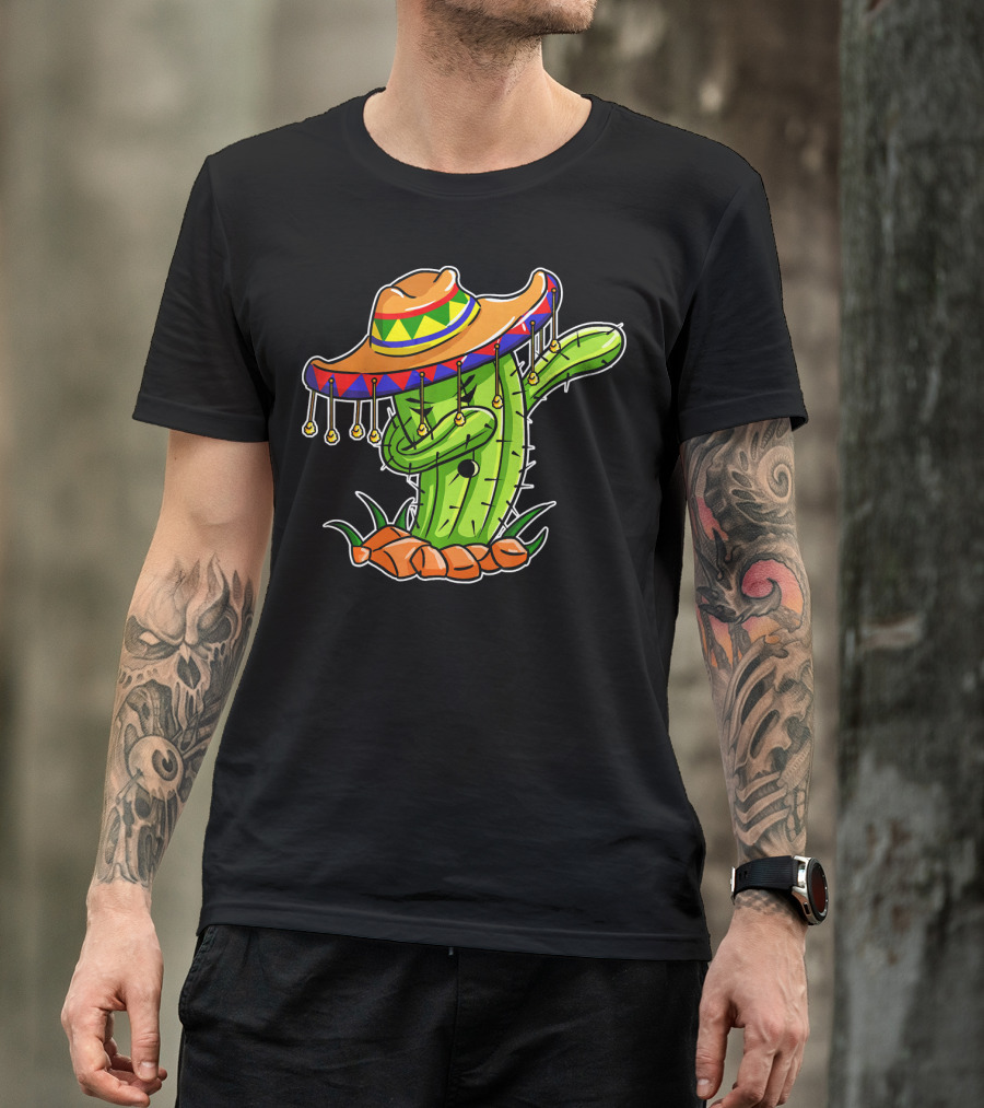 Dabbing Cactus Sombrero Cinco De Mayo T-Shirt