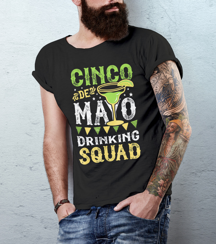 Cinco De Mayo Drinking Squad Margarita Festive T-Shirt