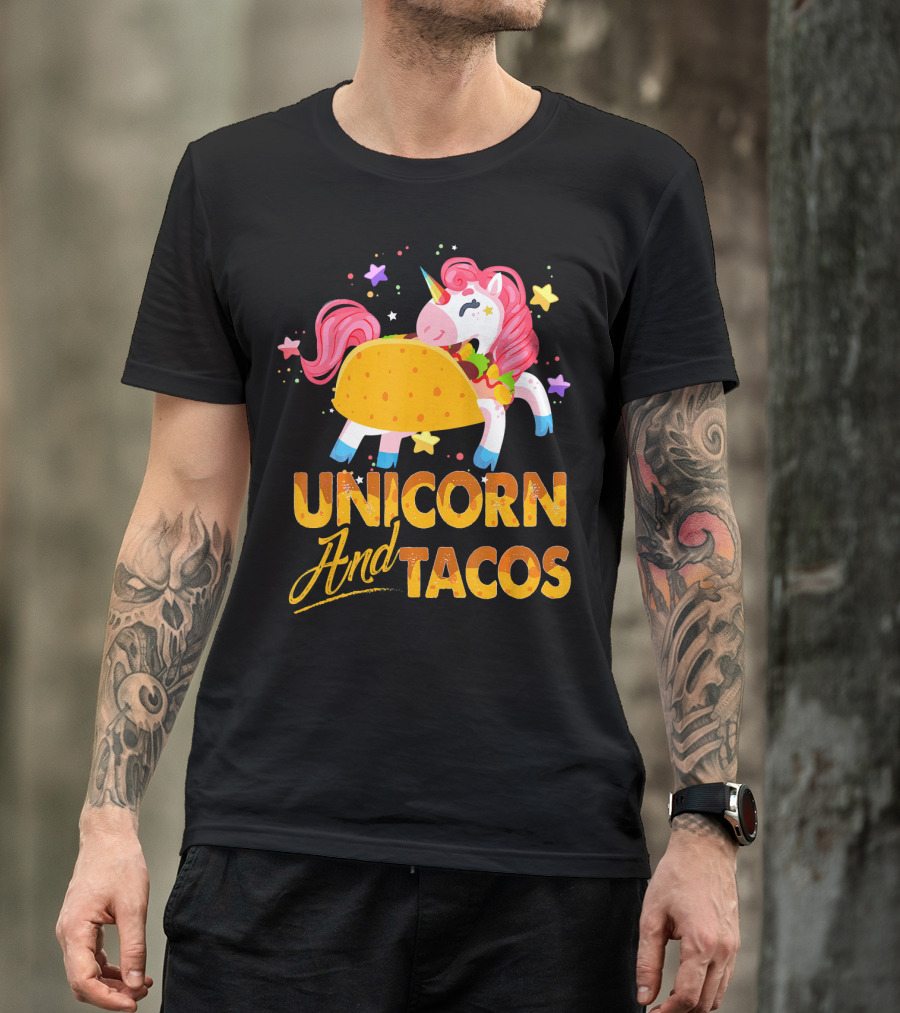 Unicorn And Tacos Colorful Cinco De Mayo Fun T-Shirt