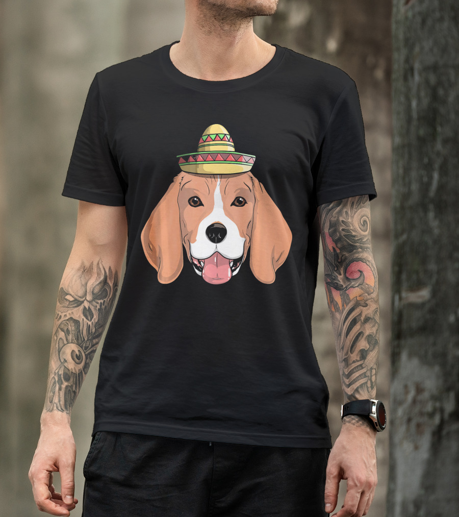 Beagle Dog Sombrero Fiesta Cinco De Mayo T-Shirt