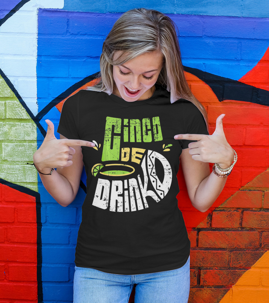 Cinco De Mayo Fiesta Cinco De Drinko Lime And Tequila T-Shirt