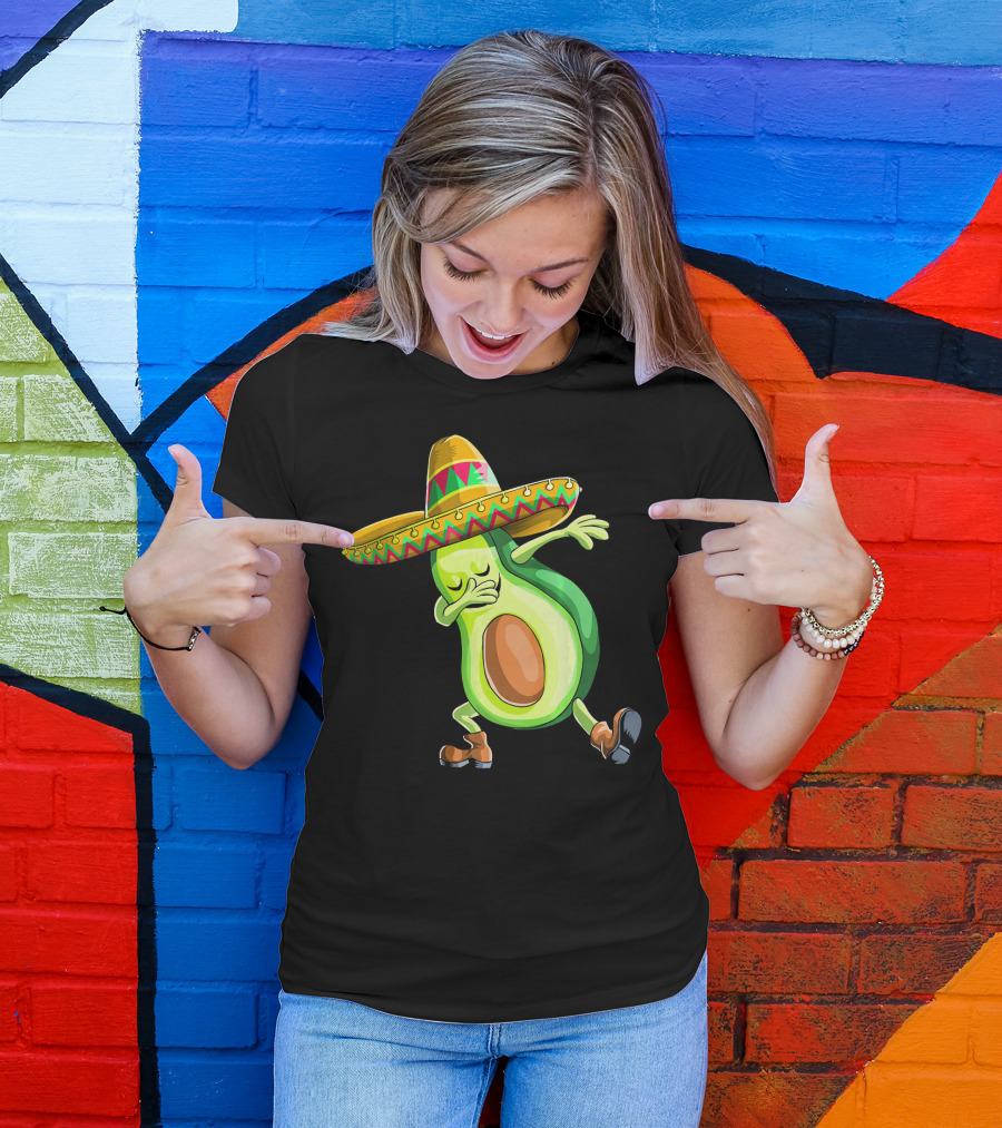 Cinco De Mayo Dancing Avocado With Sombrero T-Shirt