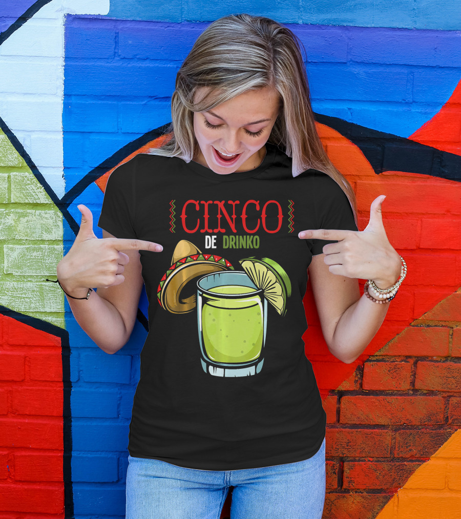 Cinco De Drinko Sombrero Lime Margarita Iconic Cinco De Mayo T-Shirt