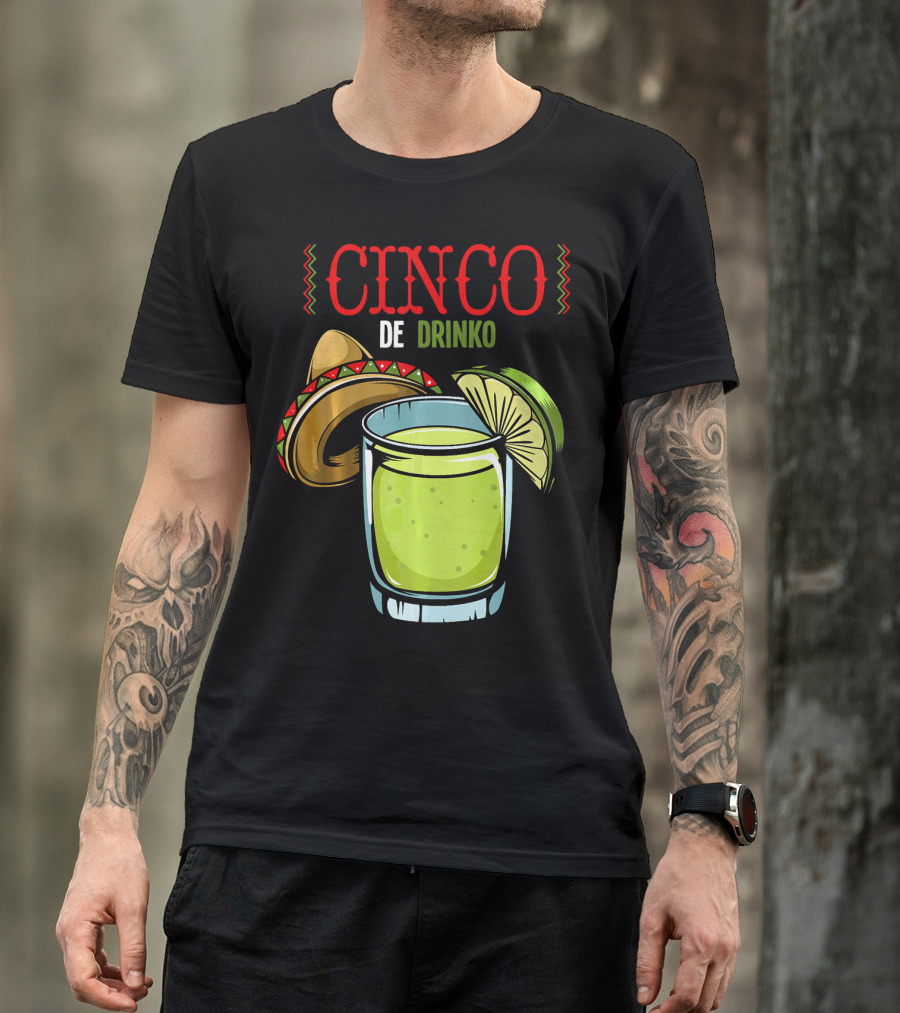 Cinco De Drinko Sombrero Lime Margarita Iconic Cinco De Mayo T-Shirt